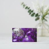 Modèle de carte de visite Purple Baubles noir (Debout devant)