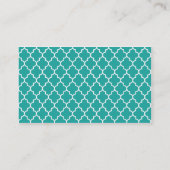 Modèle de carte de visite Quatrefoil turquoise et  (Dos)