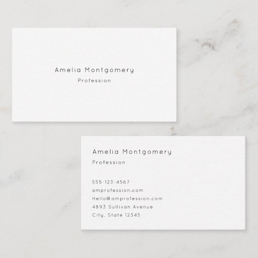 Modèle de carte de visite Quicksand Font (Devant / Derrière)