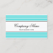 Modèle de carte de visite rayée bleu turquoise (Dos)