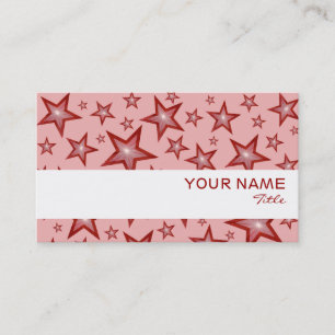 Modèle de carte de visite rayée Red Stars rose