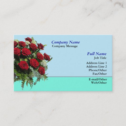 Modèle de carte de visite Red Rose Bouquet (Devant)