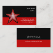 Modèle de carte de visite Red Star rouge noir (Devant / Derrière)