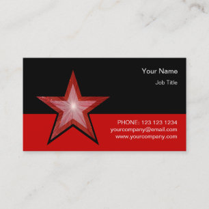 Modèle de carte de visite Red Star rouge noir