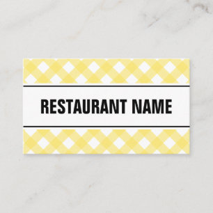 Modèle de carte de visite restaurant   plaid jaune