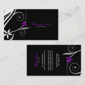 Modèle de carte de visite rose (Devant / Derrière)