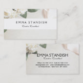 Modèle de carte de visite Rose blanche douce (Devant / Derrière)