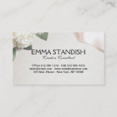 Modèle de carte de visite Rose blanche douce (Dos)