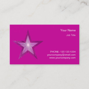 Modèle de carte de visite rose étoile rose
