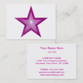 Modèle de carte de visite rose Star chuby blanc (Devant / Derrière)