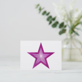 Modèle de carte de visite rose Star chuby blanc (Debout devant)