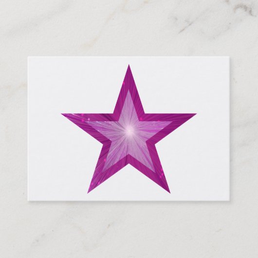Modèle de carte de visite rose Star chuby blanc (Devant)