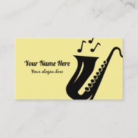 Modèle de carte de visite saxophone pour musicien