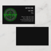 Modèle de carte de visite Sound Green Dark Round (Devant / Derrière)