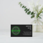 Modèle de carte de visite Sound Green Dark Round (Debout devant)