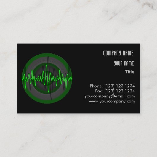 Modèle de carte de visite Sound Green Dark Round (Devant)
