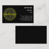 Modèle de carte de visite Sound Yellow Dark Round (Devant / Derrière)