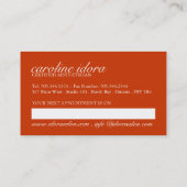 Modèle de carte de visite spa et massage (Dos)