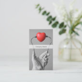 Modèle de carte de visite stéthoscope et coeur (Debout devant)