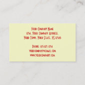 Modèle de carte de visite Sunset (Dos)