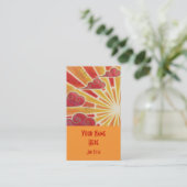 Modèle de carte de visite Sunset orange portrait (Debout devant)