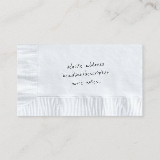 Modèle de carte de visite sur serviette (Dos)