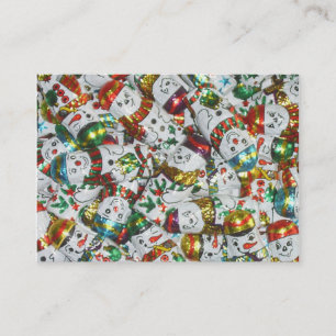 Modèle de carte de visite Sweet Snowmen blanc chub
