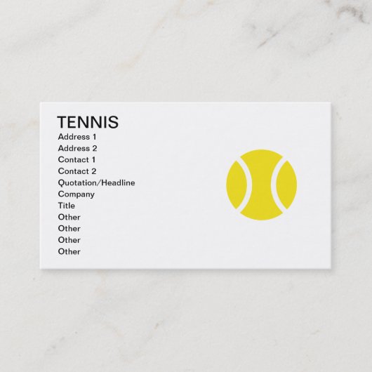 Modèle de carte de visite Tennis (Devant)