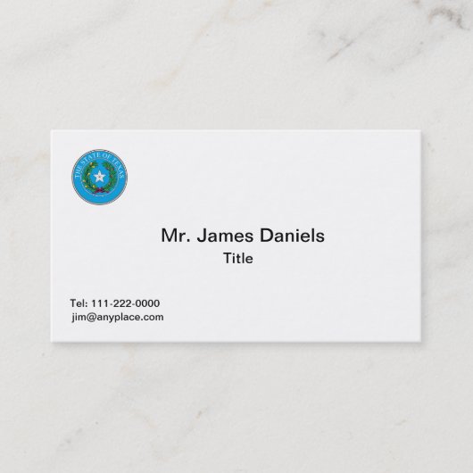 Modèle de carte de visite Texas Great Seal (Devant)