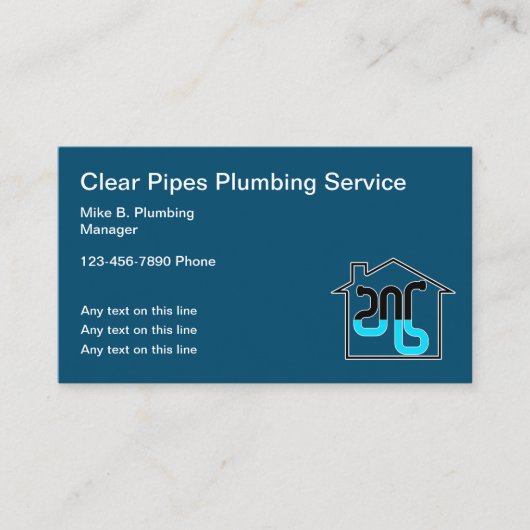 Modèle de carte de visite unique Plumber Services (Devant)