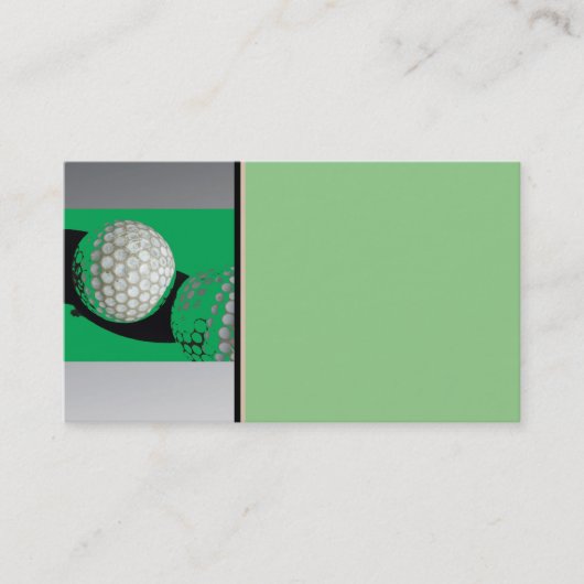 modèle de carte de visite verte balle de golf (Devant)