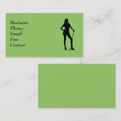 Modèle de carte de visite verte Lady Golfer (Devant / Derrière)