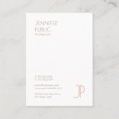 Modèle de carte de visite verticale Élégant Monogr (Dos)