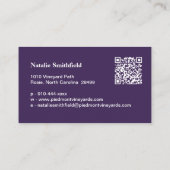 Modèle de carte de visite Vineyard (Dos)