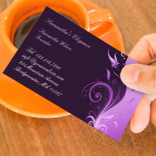 Modèle de carte de visite violet floral