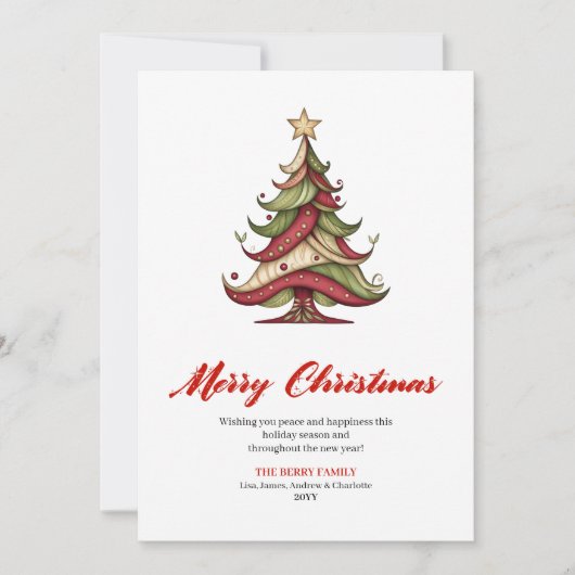Modèle de carte de vœux de Noël avec arbre artisti (Devant)