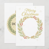 Modèle de carte de vœux de Noël photo – Couronne d (Devant / Derrière)