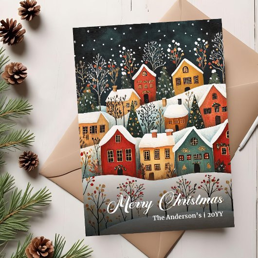Modèle de carte de vœux de Noël rétro