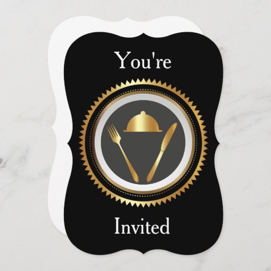 Modèle de carte d'invitation à dîner vierge (Devant / Derrière)