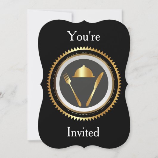 Modèle de carte d'invitation à dîner vierge (Devant)