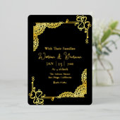Modèle de carte d'invitation de luxe avec feuille (Debout devant)