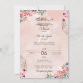 Modèle de carte d'invitation Nikkah islamique édit (Devant)