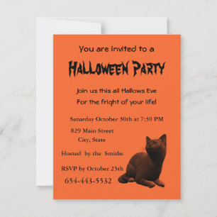 Modèle de carte d'invitation pour un chaton mignon
