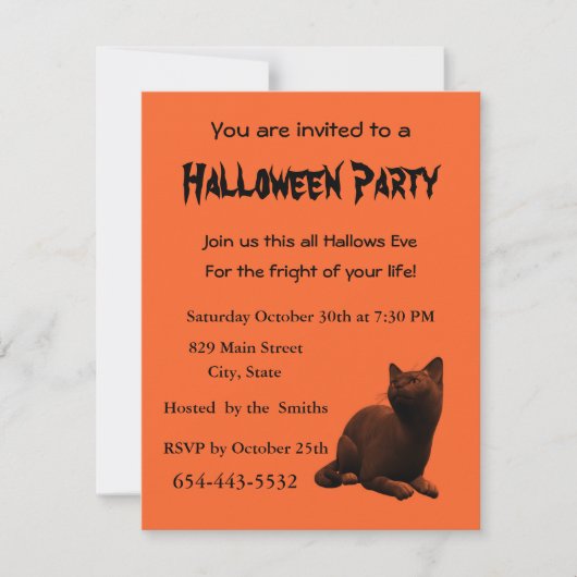 Modèle de carte d'invitation pour un chaton mignon (Devant)