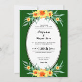 Modèle de carte d'invitations à mariage fleurie de (Devant)