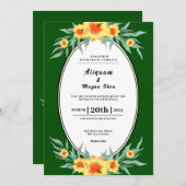 Modèle de carte d'invitations à mariage fleurie de (Devant / Derrière)