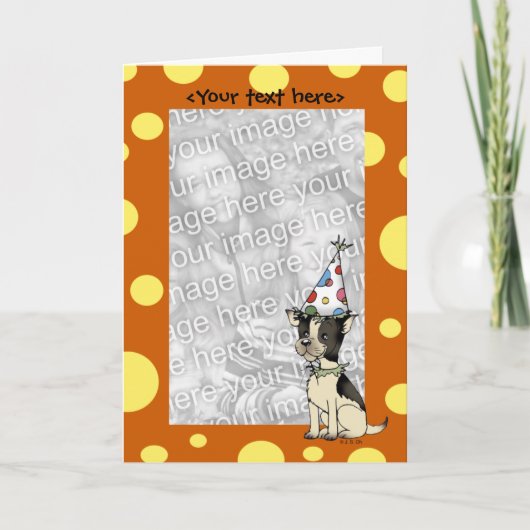 Modèle de carte doggy anniversaire (Devant)