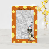 Modèle de carte doggy anniversaire (Fleur jaune)