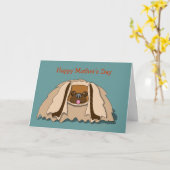 Modèle de carte du jour de mère de chien de (Fleur jaune)