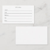 Modèle de carte Étiquette d'affichage de l'illustr (Devant / Derrière)